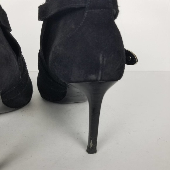 Saint Laurent black suede heeled booties, size 37 - Picture 7 of 9